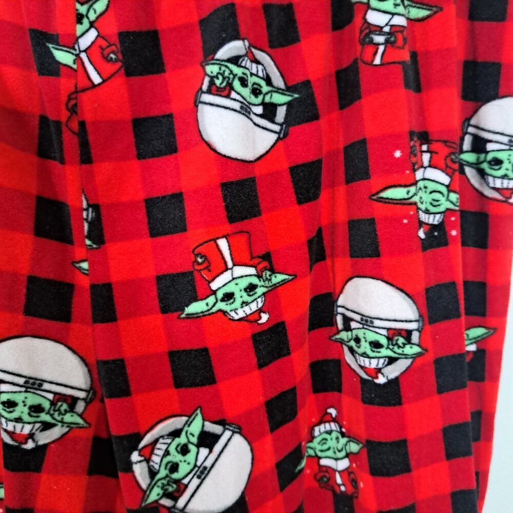 Women's Fleece Grogu Mandalorian Red and Black Pajama Pants Size XL - Picture 3 of 5